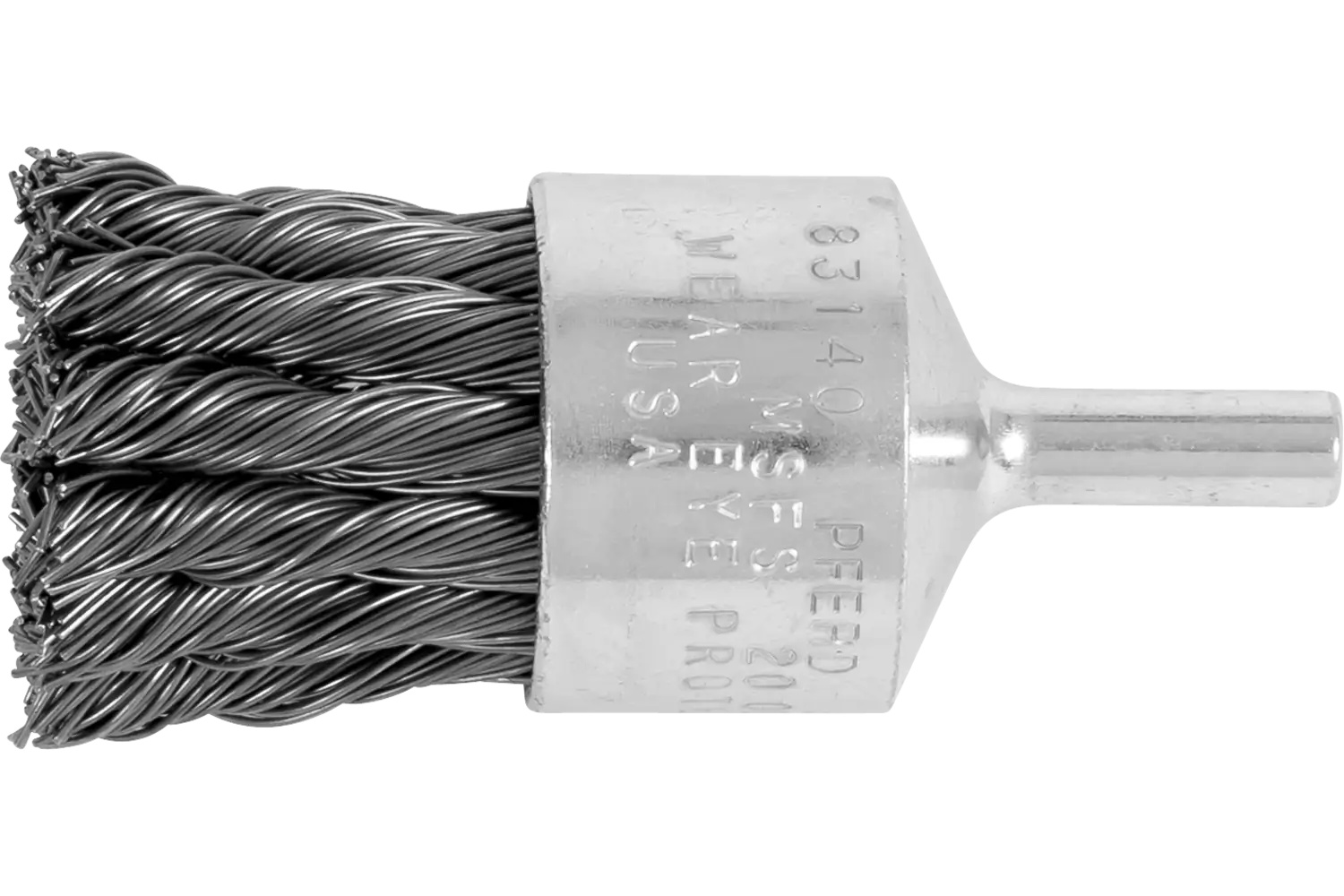 Picture of Pferd Knot Wire End Brush 1" Dia. Straight Cup .020 Carbon Steel 1/4" Shank